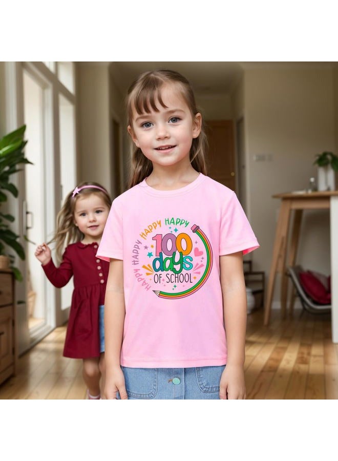 Geoyune Cool 100 Days of School Shirt Girls Boys 100th Day of School Celebration Kids T-Shirt Tops 3-7 Years, Style#4, 4 Years - Image 3