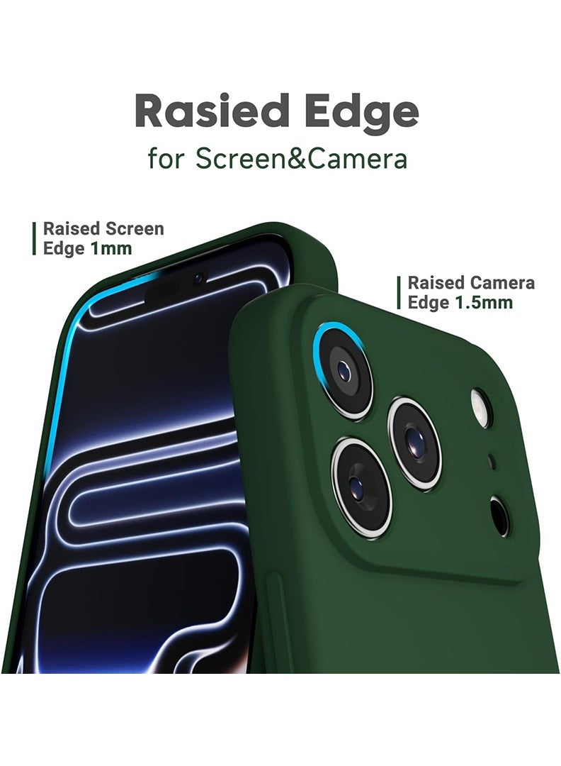 Case Up Compatible with Apple iPhone 17 Pro  Case, Soft  Premium Liquid Silicone 【Anti-Scratch Microfiber Lining】 Shockproof Protective Slim Phone Cover Green - Image 3
