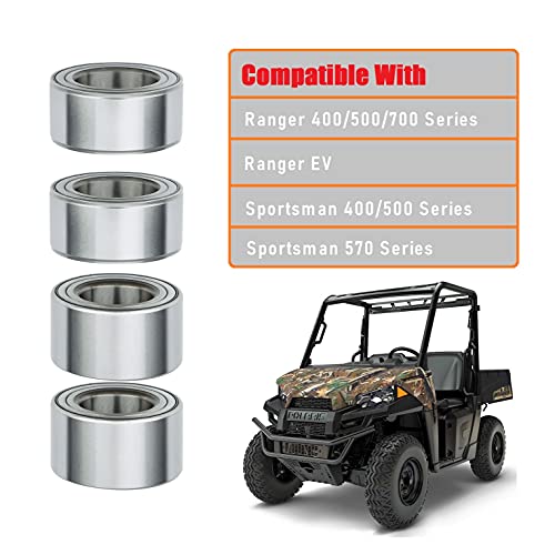 MINSTAR Front and Rear Wheel Hub Bearings Fit for Polaris Ranger 700 500 400 XP EFI 6x6 2x4 4x4 EV, Replaces # 3515088(2PCS) 3515087(2PCS) - Image 2