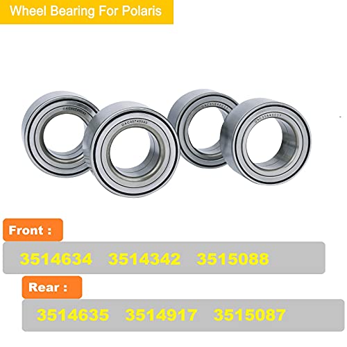MINSTAR Front and Rear Wheel Hub Bearings Fit for Polaris Ranger 700 500 400 XP EFI 6x6 2x4 4x4 EV, Replaces # 3515088(2PCS) 3515087(2PCS) - Image 3