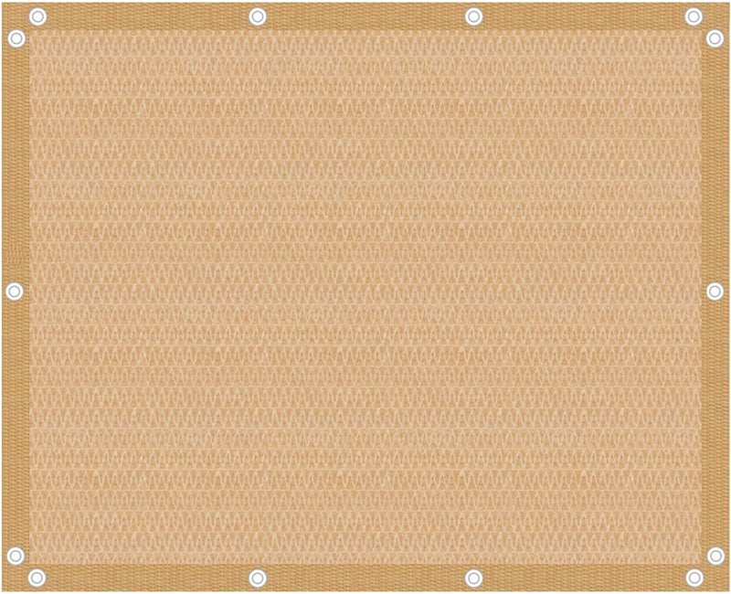 VICLLAX 90% Shade Fabric Sun Shade Cloth Privacy Screen with Reinforced Grommets for Outdoor Patio Garden Pergola Cover Canopy 5x6 FT, Wheat - Image 1