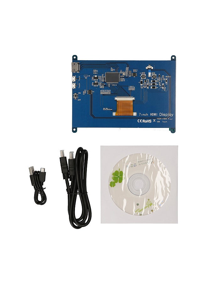 Generic - 7 inch Capacitive Touch Screen, 1024x600 HD LCD Display Gaming Screen, for Raspberry Pi 4B - Image 1