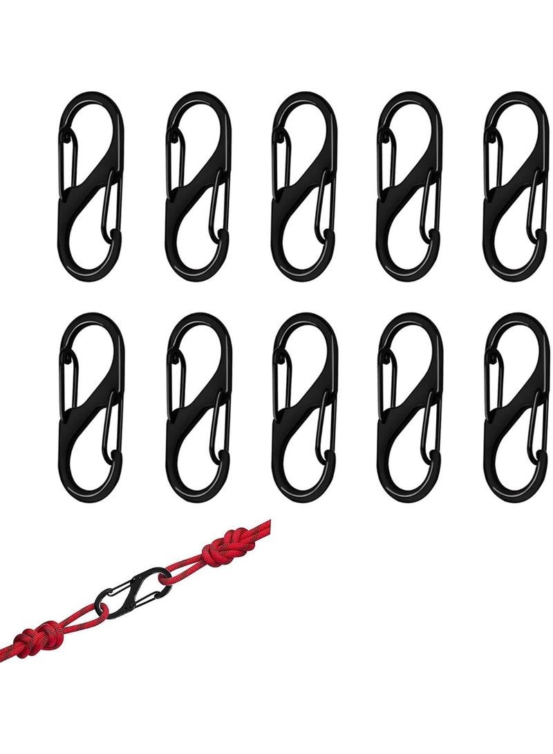 11 قطعة من أقفال السحاب المضادة للسرقة، مشابك سحاب صغيرة مزدوجة الجوانب على شكل حرف S مضادة للسرقة لحقائب الظهر، وحقائب اليد، وحقائب السفر، واستبدال سحابات الأمتعة، أسود - Image 1