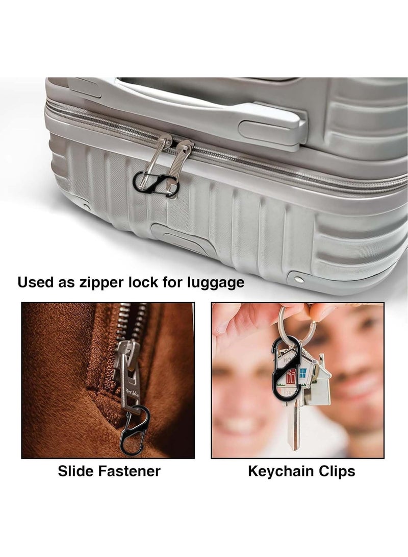 11 قطعة من أقفال السحاب المضادة للسرقة، مشابك سحاب صغيرة مزدوجة الجوانب على شكل حرف S مضادة للسرقة لحقائب الظهر، وحقائب اليد، وحقائب السفر، واستبدال سحابات الأمتعة، أسود - Image 4