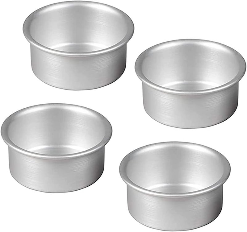SOLARAE Cake Pans Round Aluminum Cake Pan Set Non stick Round Cheese cake Baking Pans for Home Party Baking Supplies, Round Cake Pans with Removable Bottom for Cake Baking 4 Pieces 4 Inch - Image 1