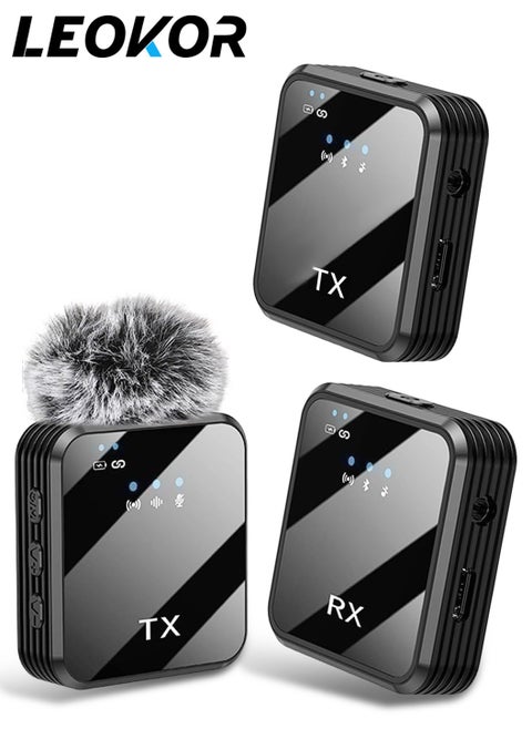 Lavalier Wireless Bluetooth Microphone,2.4G Noise Reduction Mini Microphone,for Tiktok Live Video Recording Vlog Interview Online Classroom