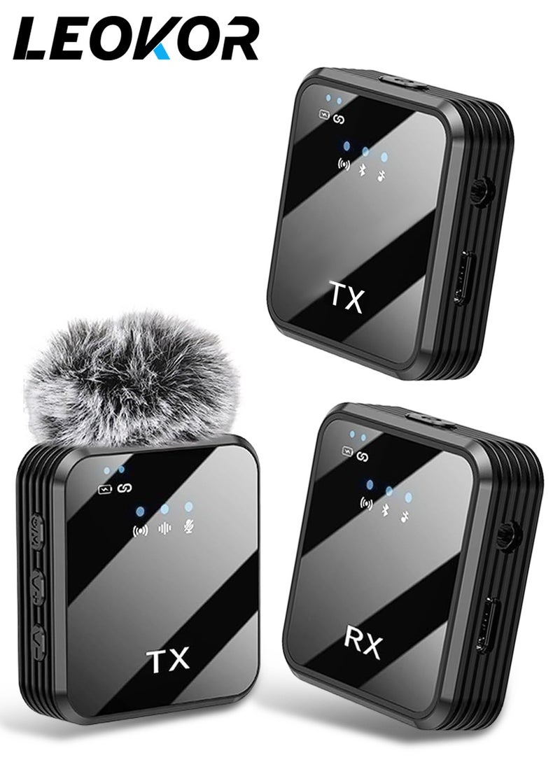 Lavalier Wireless Bluetooth Microphone,2.4G Noise Reduction Mini Microphone,for Tiktok Live Video Recording Vlog Interview Online Classroom