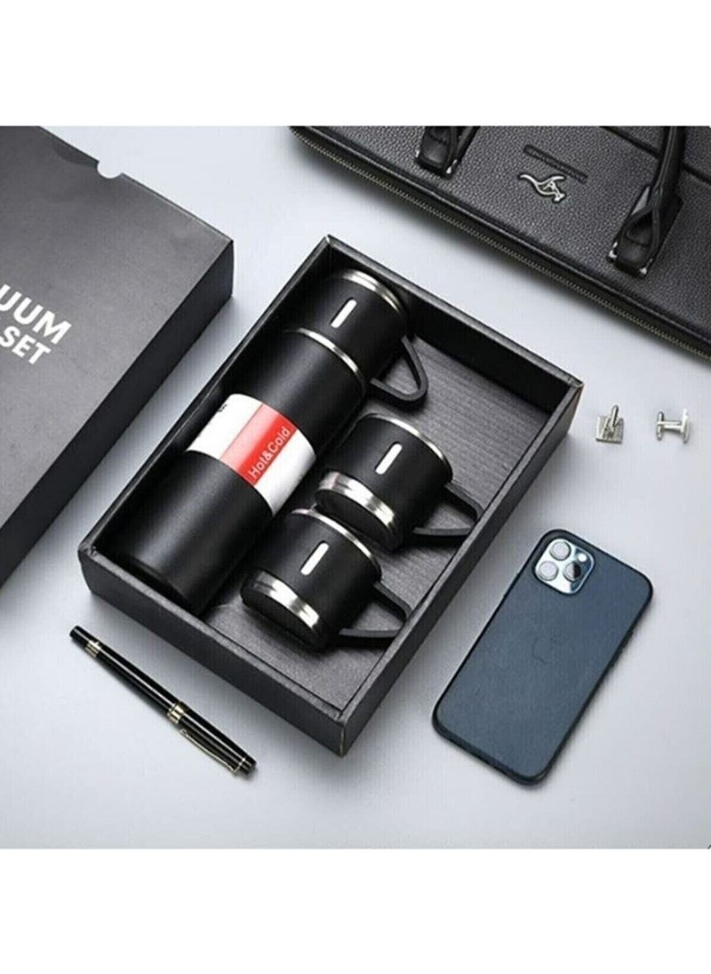 EUREKA Stainless Steel 3 Glass Vacuum Thermos Set 500 Ml, Up to 12 Hours Heat Protection Thermos  - Image 1