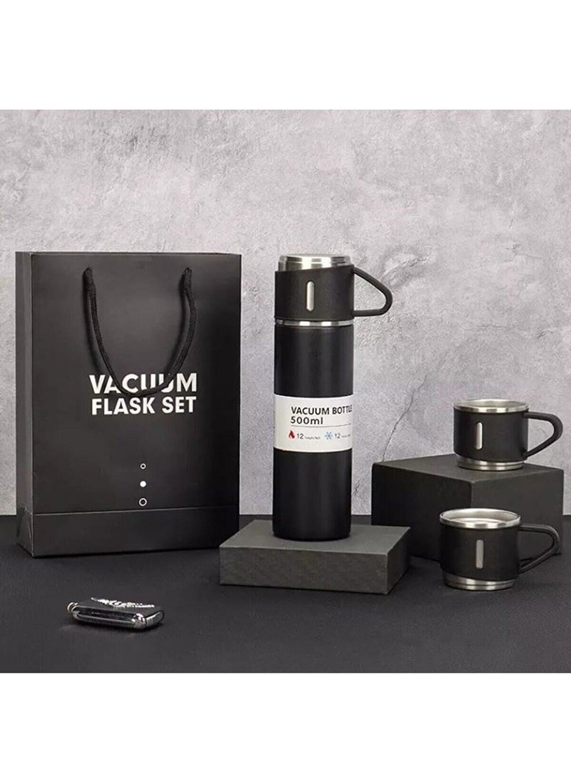 EUREKA Stainless Steel 3 Glass Vacuum Thermos Set 500 Ml, Up to 12 Hours Heat Protection Thermos  - Image 2