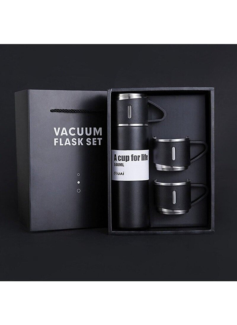 EUREKA Stainless Steel 3 Glass Vacuum Thermos Set 500 Ml, Up to 12 Hours Heat Protection Thermos  - Image 3