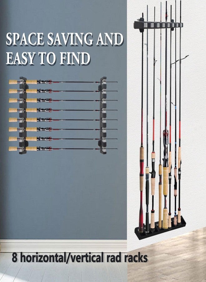 linguang Organizer Wall Mount 6/8 vertical/Horizontal for Fishing Rod Holders and Pole Racks, Fishing Gear Accessory to Garage Door Home Room (Gray 8 Vertical) - Image 3