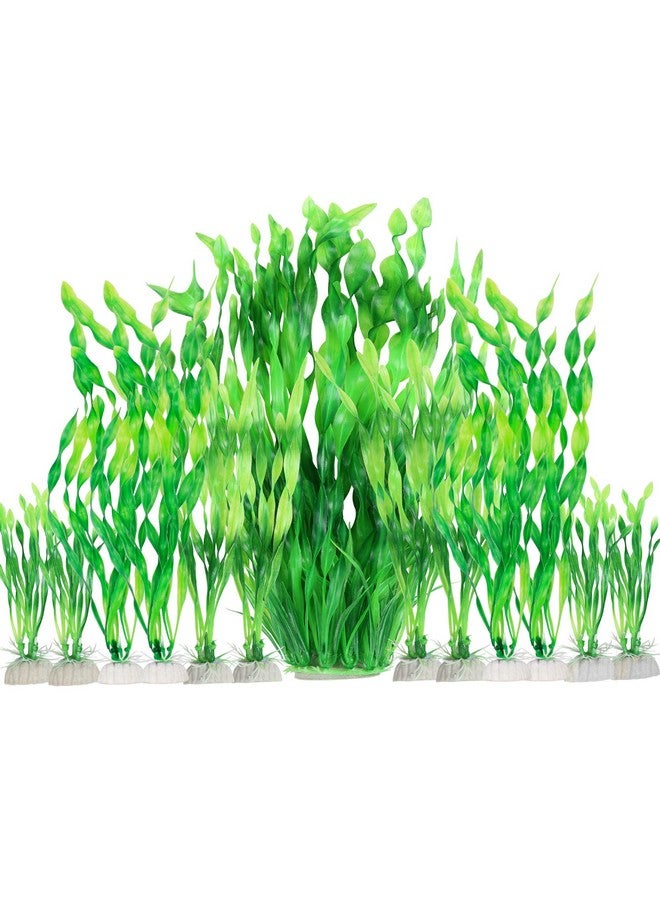 MYLIFEUNIT MyLifeUNIT Artificial Aquarium Plants, 13 Pack Plastic Seaweed Water Plants for Fish Tanks (Green) - Image 1