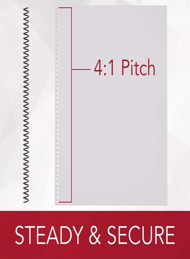 GBC Binding Spines / Spirals / Coils, 6mm, 30 Sheet Capacity, 4:1 Pitch, Color Coil, Black, 100 Pack (9665000) - Image 4