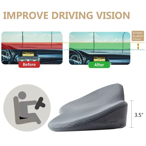 Livtribe Car Seat Cushion - Memory Foam Car Seat Pad - Sciatica & Lower Back Pain Relief - Car Seat Cushions for Driving - Road Trip Essentials for Drivers(Gray) - Image 5
