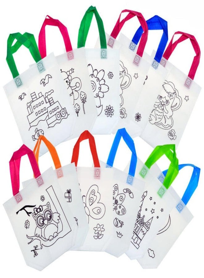 VIBA® DIY Canvas Gift Bag - Colour Your Own Tote Bag for Kids | Reusable Craft Bag | Eco-Friendly Return Gift for Parties, Birthdays & DIY Fun - Size 30x22x9cm - Image 1