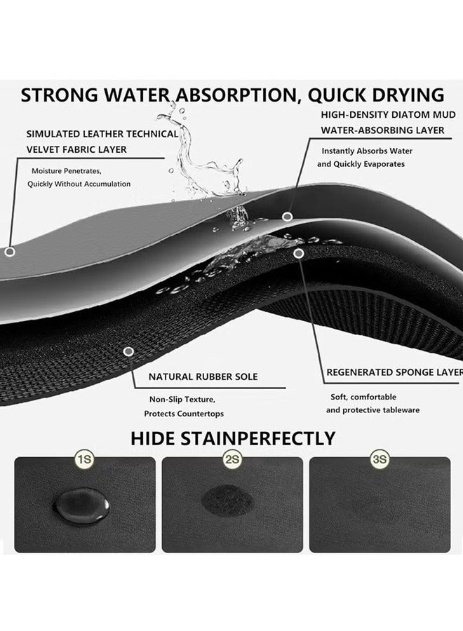 حصيرة قهوة، حصيرة طاولة، حصيرة تجفيف ماكينة القهوة، قاعدة مطاطية مانعة للانزلاق، حصيرة سريعة الجفاف، حصيرة أكواب قهوة، حصيرة أكواب قهوة، حصيرة بار قهوة، حصيرة مطبخ، لماكينة القهوة، المطبخ، الحوض، أدوات المائدةبساط تنشيف مفرش سيلكون - Image 4