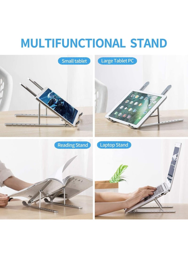 Panvil Aluminum Laptop Stand – Adjustable Foldable Laptop Holder with 7 Angles, Anti-Slip Design, Portable Riser for MacBook, ThinkPad, Tablets & More - Image 3
