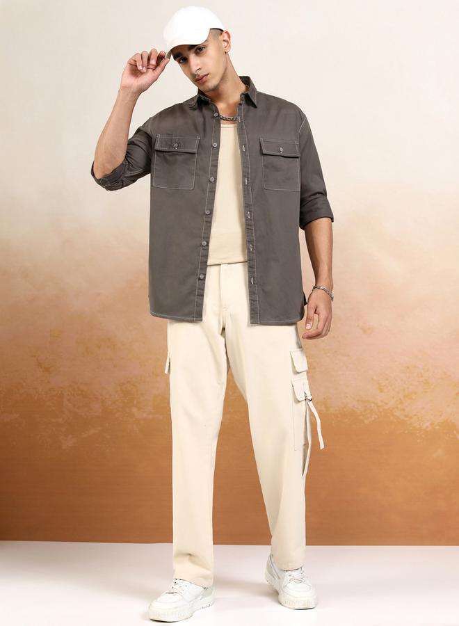 HIGHLANDER Relaxed Fit Collared Shirt With Pockets - Image 2