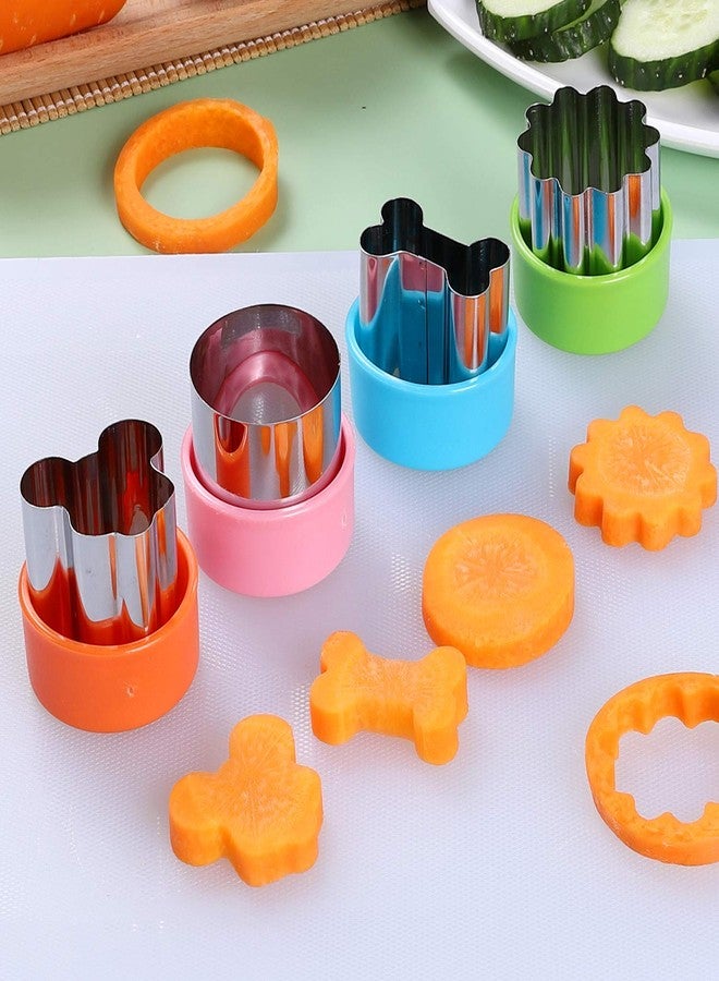 CECIAOAIME 24 pcs Vegetable Cutter Shapes Sets Cookie Cutters Fruit Stamps Mold with 20 pcs Food Picks and Forks for Kids - Image 5