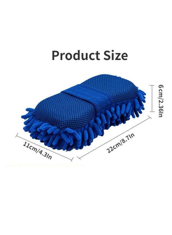Blue Microfiber Car Wash Sponge Brush for Auto Motorcycle Home Easy to Use - Image 2