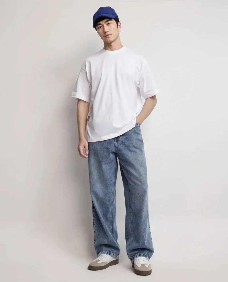Rare Rabbit Men's Graphic Print Oversized T-Shirt
