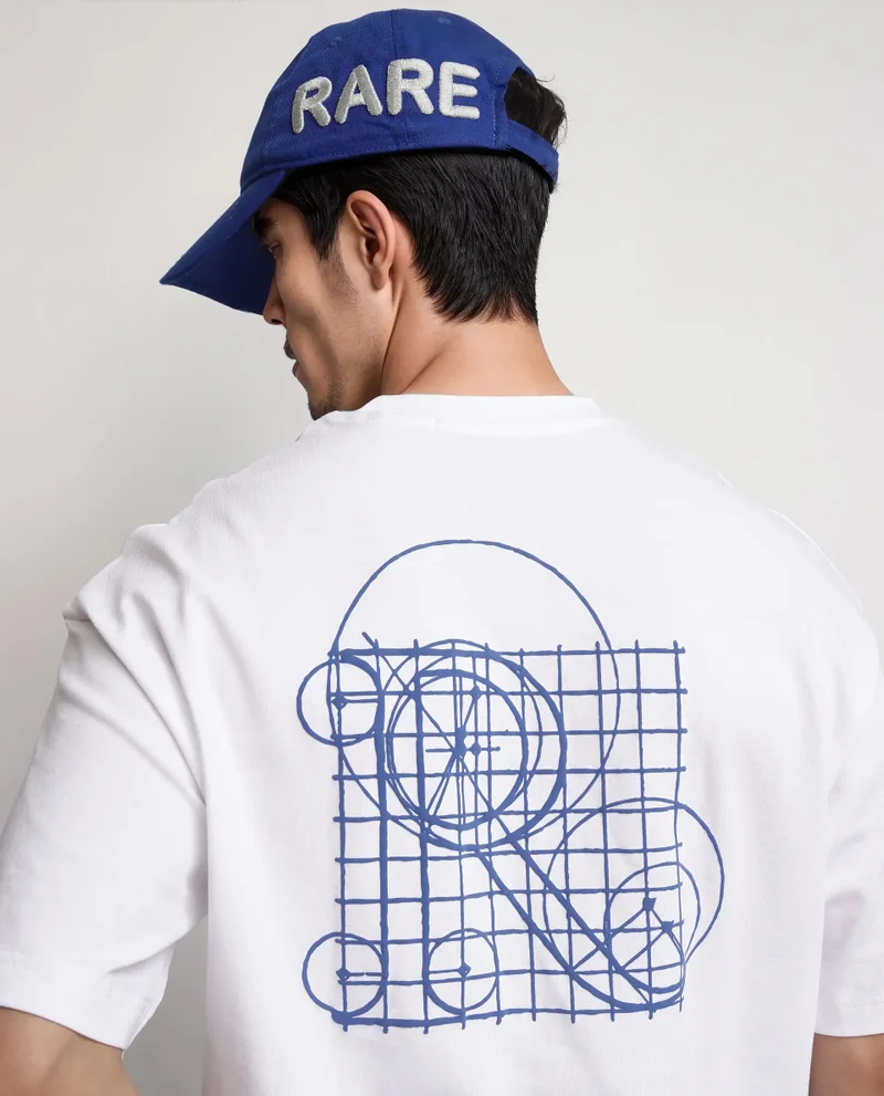 Rare Rabbit Men's Graphic Print Oversized T-Shirt