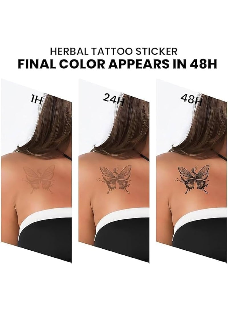 تاتو مؤقت لاصق ضد الماء بتصميم نبضات القلب وكلمة لاف - وشم للجسم ناعم وسهل التطبيق - موديل W-004 - Image 4