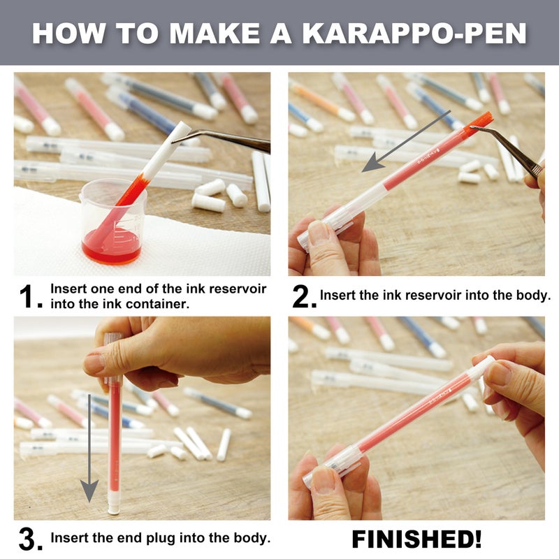 Kuretake Karappo Pen, 1mm Oblique tip 5pcs set, Empty refillable ink pen, for lettering, calligraphy, illustration, drawing, Made in Japan - Image 3