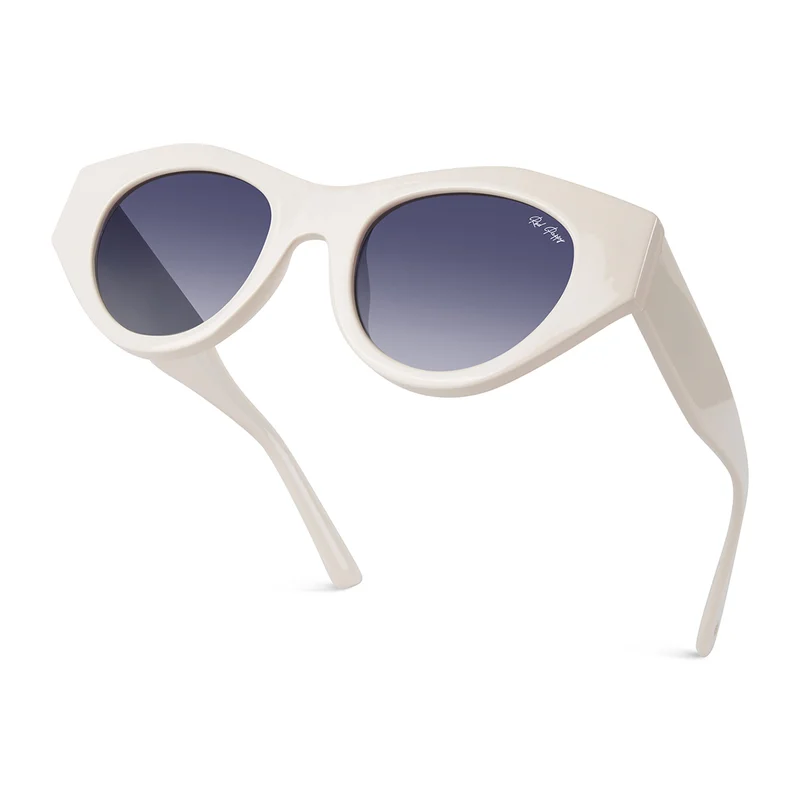 Woggles Red Pappy Jitter White Polarized Round Sunglasses