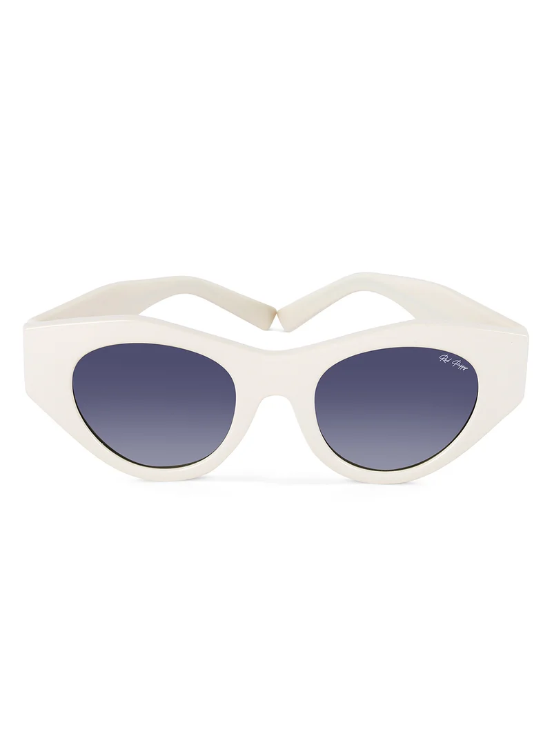 Woggles Red Pappy Jitter White Polarized Round Sunglasses