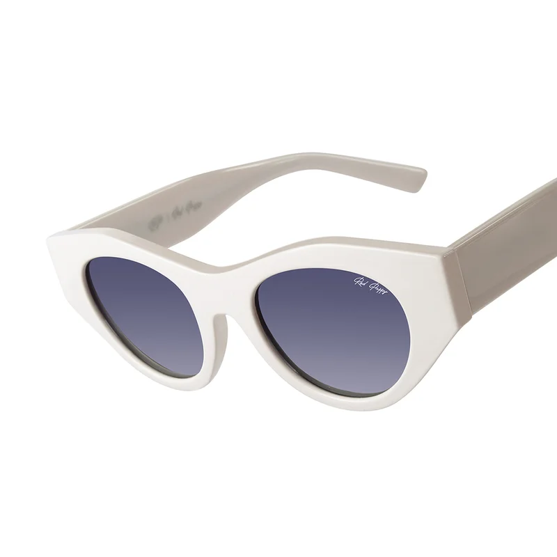 Woggles Red Pappy Jitter White Polarized Round Sunglasses