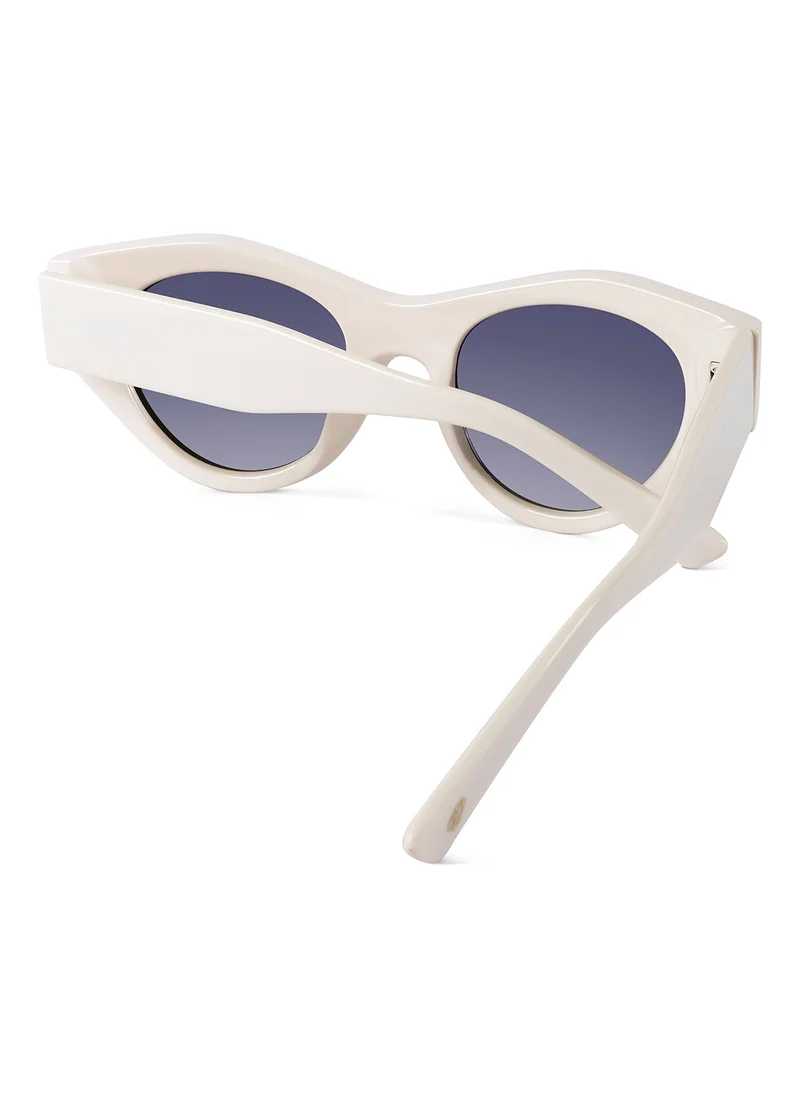Woggles Red Pappy Jitter White Polarized Round Sunglasses