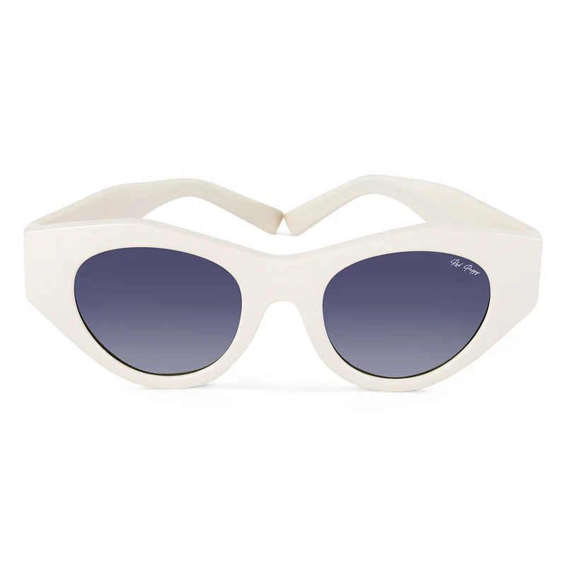 Woggles Red Pappy Jitter White Polarized Round Sunglasses
