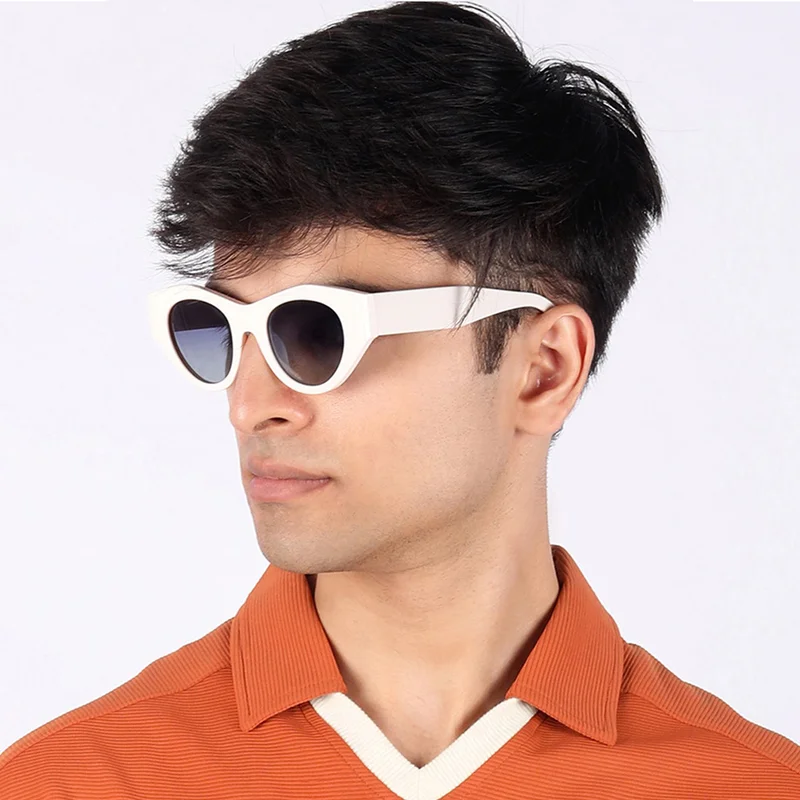 Woggles Red Pappy Jitter White Polarized Round Sunglasses