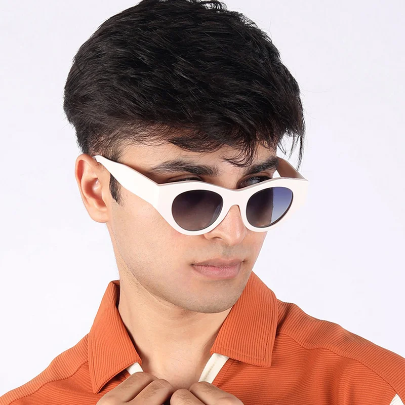 Woggles Red Pappy Jitter White Polarized Round Sunglasses