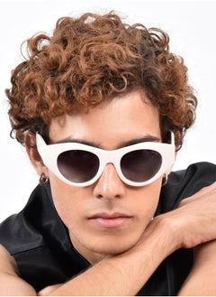 Woggles Red Pappy Jitter White Polarized Round Sunglasses  - Image 1