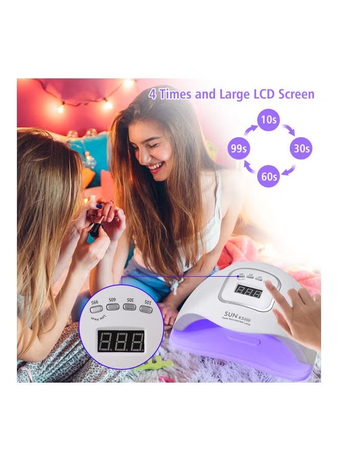 Rock Pow Professional Gel Polish LED Nail Dryer Lamp Nail Dryer Sun X5 Plus 120W 150W 180W 100 240V 50 60Hz LED Nail Lamp for Professional Manicure Salon Nails Polish Curing Manicure Pedicure and Nail Arts Tools White - Image 4