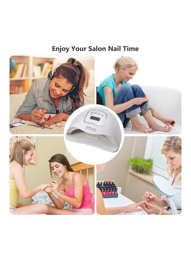 Rock Pow Professional Gel Polish LED Nail Dryer Lamp Nail Dryer Sun X5 Plus 120W 150W 180W 100 240V 50 60Hz LED Nail Lamp for Professional Manicure Salon Nails Polish Curing Manicure Pedicure and Nail Arts Tools White - Image 3