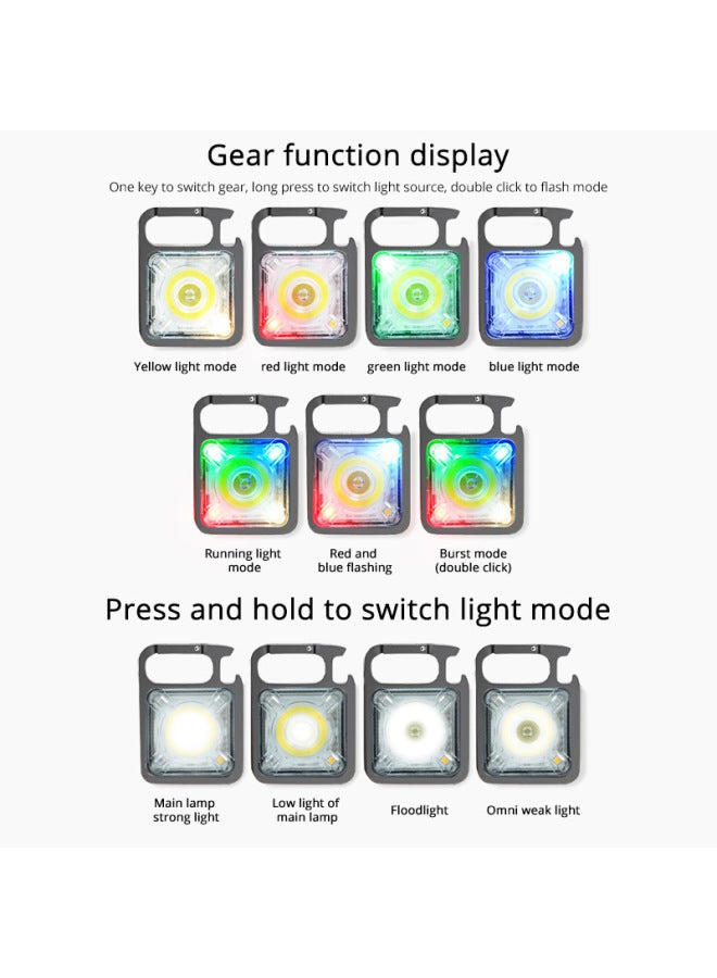 Multi-function Key Chain Lamp Mini Bright Cap Clip Lamp Outdoor Emergency Work Lamp Head Wearing Flashlight Headlamp-Product Specifications:Old Style (headless Rope)  - Image 4