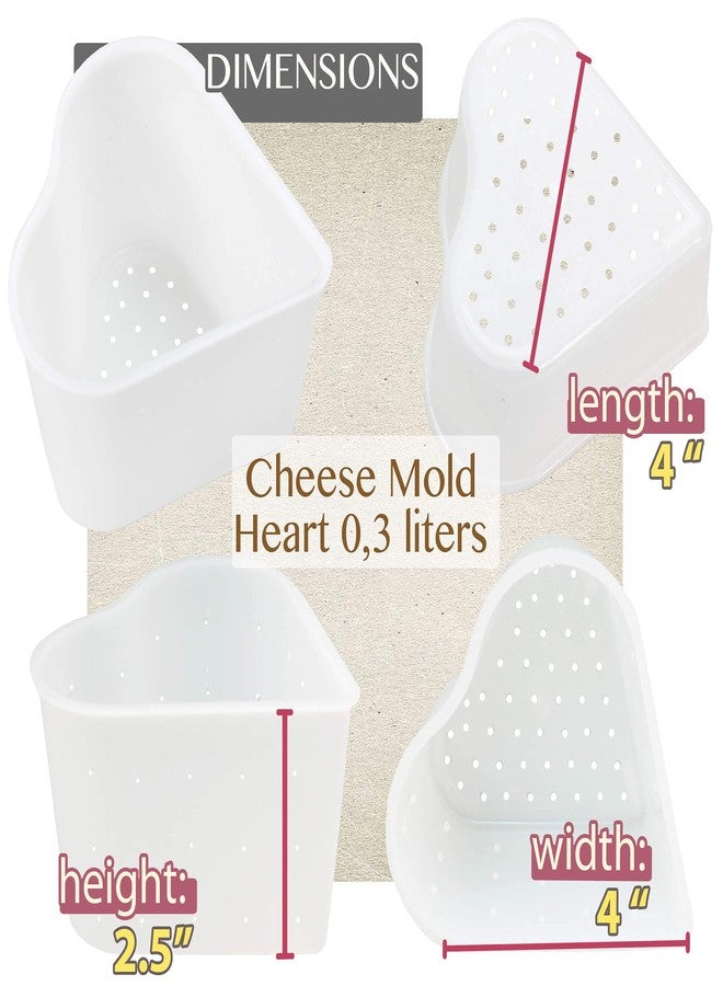 بتريستور قالب جبن صغير على شكل قلب من بيتريستور، ٨ قطع، سعة ١/٣ لتر - قالب جبن فيتا طري لصنع الجبن - لوازم صنع الجبن المنزلي - قالب جبن كريمي - قالب جبن طازج منزلي الصنع - Image 4
