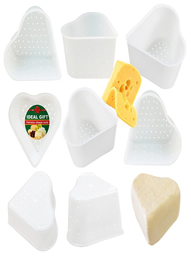 بتريستور قالب جبن صغير على شكل قلب من بيتريستور، ٨ قطع، سعة ١/٣ لتر - قالب جبن فيتا طري لصنع الجبن - لوازم صنع الجبن المنزلي - قالب جبن كريمي - قالب جبن طازج منزلي الصنع - Image 1