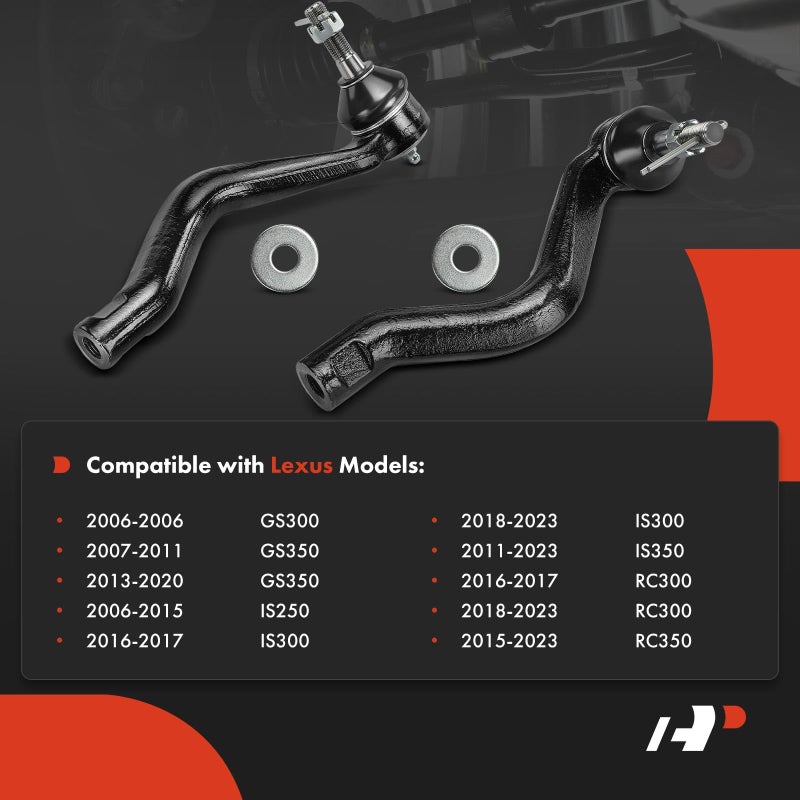 A-Premium A-Premium 2 x Front Outer Tie Rod Ends, Compatible with Lexus IS250 2006-2015, IS300 2016-2023, IS350 2011-2022, GS300 2006, GS350 2007-2011 2013-2020, RC300 2018-2022, RC350 2015-2022  - Image 2