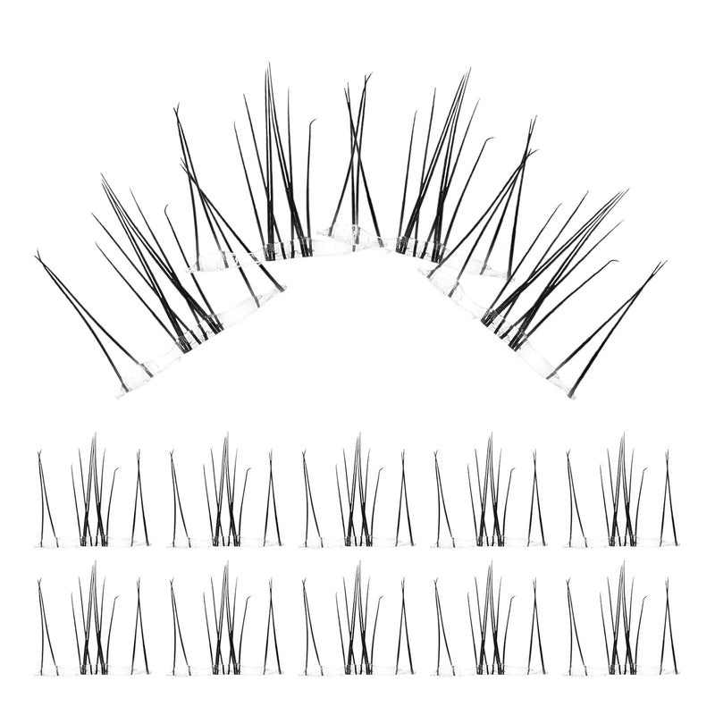 Natural False Eyelashes 10 Pairs Curl Lash Clusters DIY Eyelash Extensions Lightweight Reusable for Daily Wear and Costume Makeup - Image 1