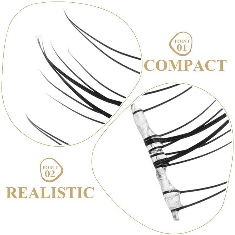 Natural False Eyelashes 10 Pairs Curl Lash Clusters DIY Eyelash Extensions Lightweight Reusable for Daily Wear and Costume Makeup - Image 3