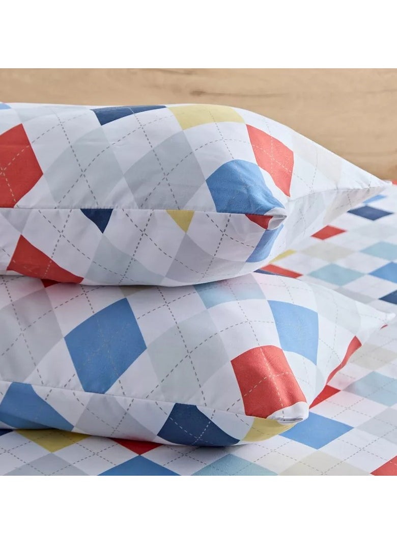 Home Box Nora 2-Piece Plaid Reversible Microfibre Pillow Cover Set - 50x75 cm  - Image 2