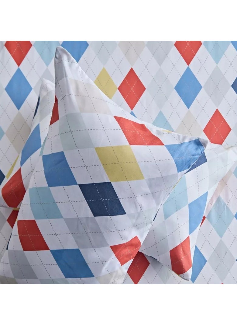 Home Box Nora 2-Piece Plaid Reversible Microfibre Pillow Cover Set - 50x75 cm  - Image 3
