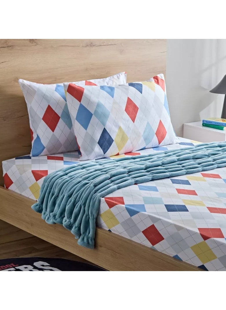 Home Box Nora 2-Piece Plaid Reversible Microfibre Pillow Cover Set - 50x75 cm  - Image 4