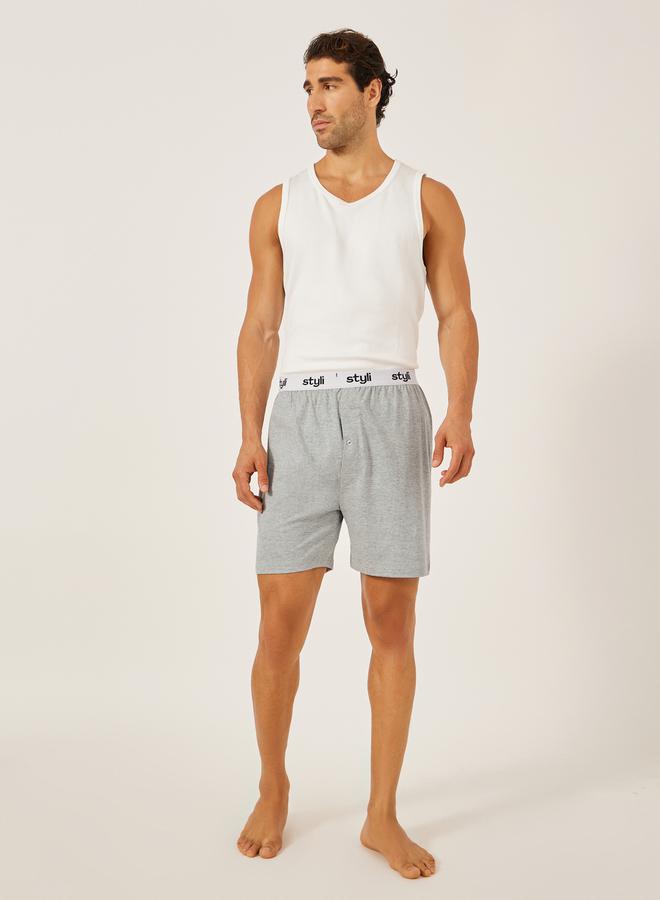 Styli Pack of 2 - Knitted Boxer With Elasticated Waistband  - Image 4