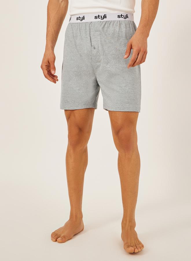 Styli Pack of 2 - Knitted Boxer With Elasticated Waistband  - Image 2