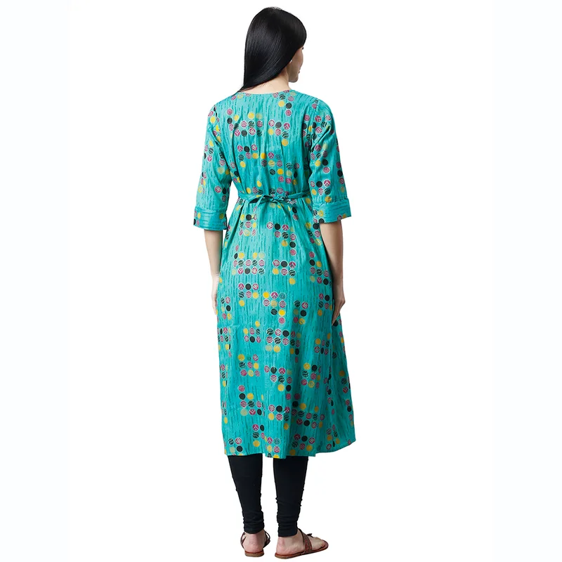 أوروبا الوسطى والشرقية 18 Women's Cotton Rayon A-Line MaternityFeeding kurti With Zippers